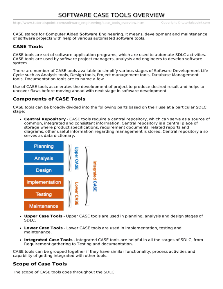 Case Tools Overview