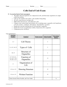  cell organelle  test 