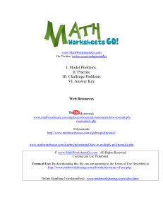 Simplifying Polynomials 1