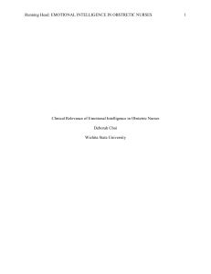 Clinical Relevance of Emotional Intelligence in Obstetric Nurses