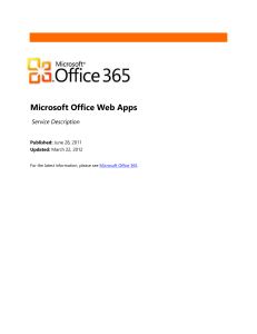 Microsoft Office Web Apps Service Description