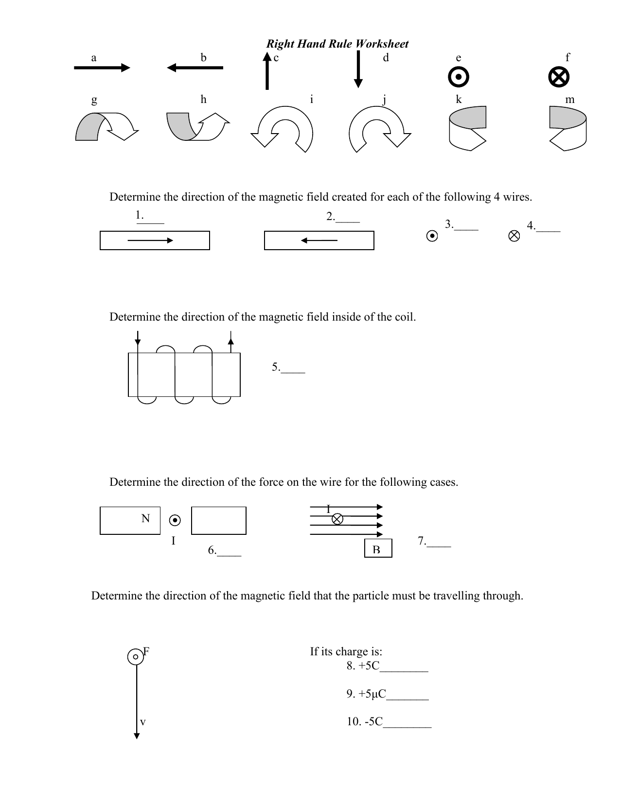 Right Hand Rules Worksheet long 