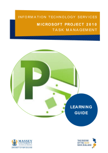 Microsoft Project 2010 Task Management - Learning Guide