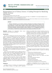 Ranganathans Law of Library Science  A Guiding Principle for Marketing