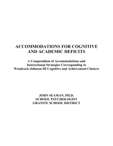 Accommodations For Cognitive And Academic Deficits
