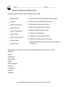 Multiple intelligences Quiz