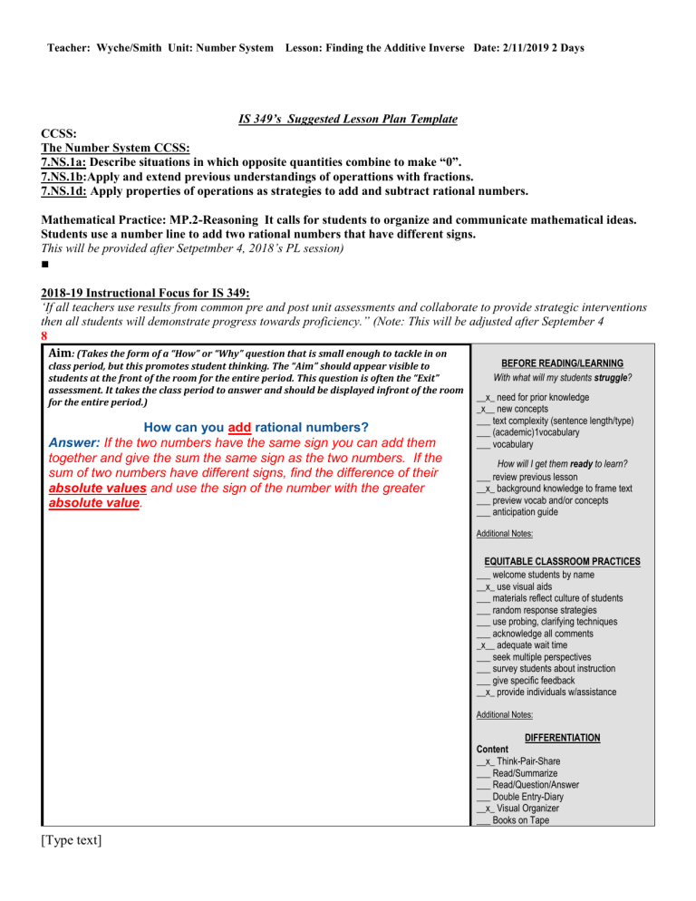adding-rational-numbers-lesson-plan