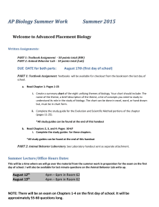 ap bio summer homework