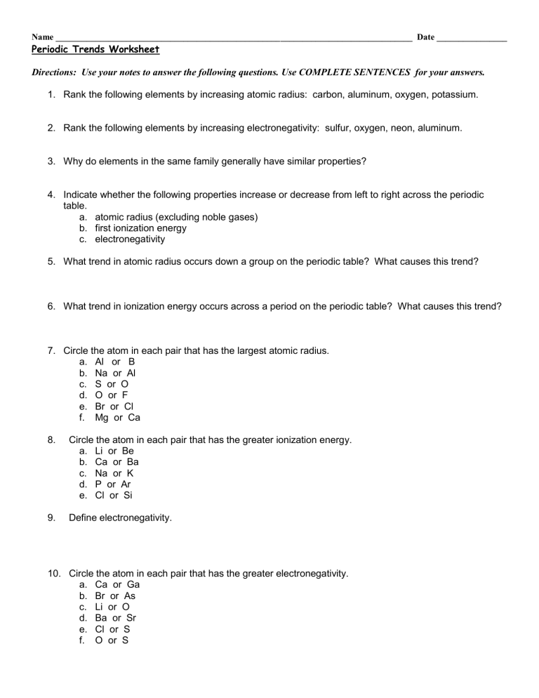 periodic-trends-worksheet