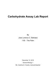 Carbohydrate Assay Lab Report