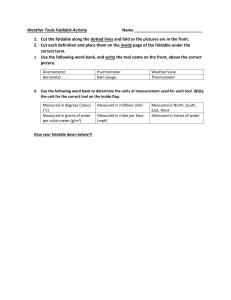 Weather Tools Foldable Activity