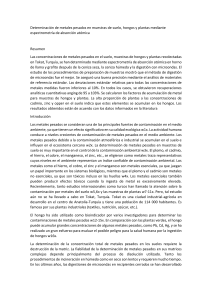 Determinación de metales pesados en muestras de suelo articulo traducido especial exposicion