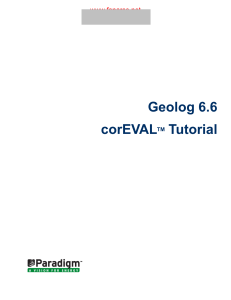 geolog6.6 coreval tutorial