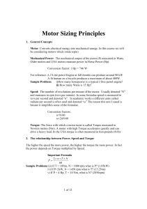 Motor Sizing Principles