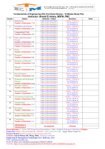 FE Civil Exam – 16 Weeks Study Plan - EMT - 2019