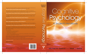 Cognitive Psychology Definitions