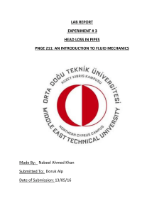 LAB REPORT EXPERIMENT 3 HEAD LOSS IN PIP