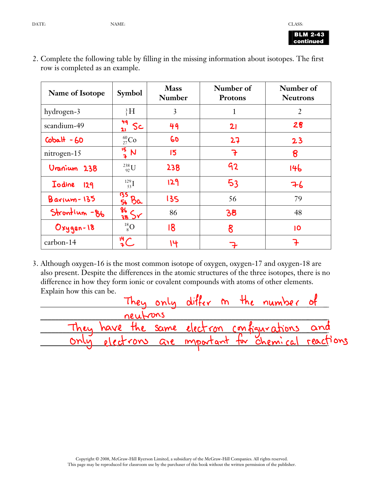 221.21a.worksheet.key Pertaining To Isotope Practice Worksheet Answer Key