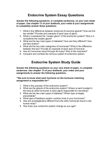 Endocrine System Essay Questions