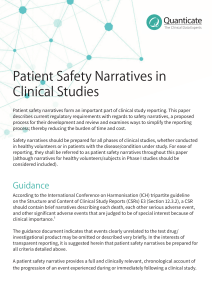 Patient Safety Narratives in Clinical Studies