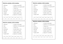 Module 1 Math Vocabulary Matching Worksheet Math Vocabulary Matching Worksheet