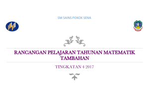 RPT MATEMATIK TAMBAHAN  TINGKATAN 4 2019