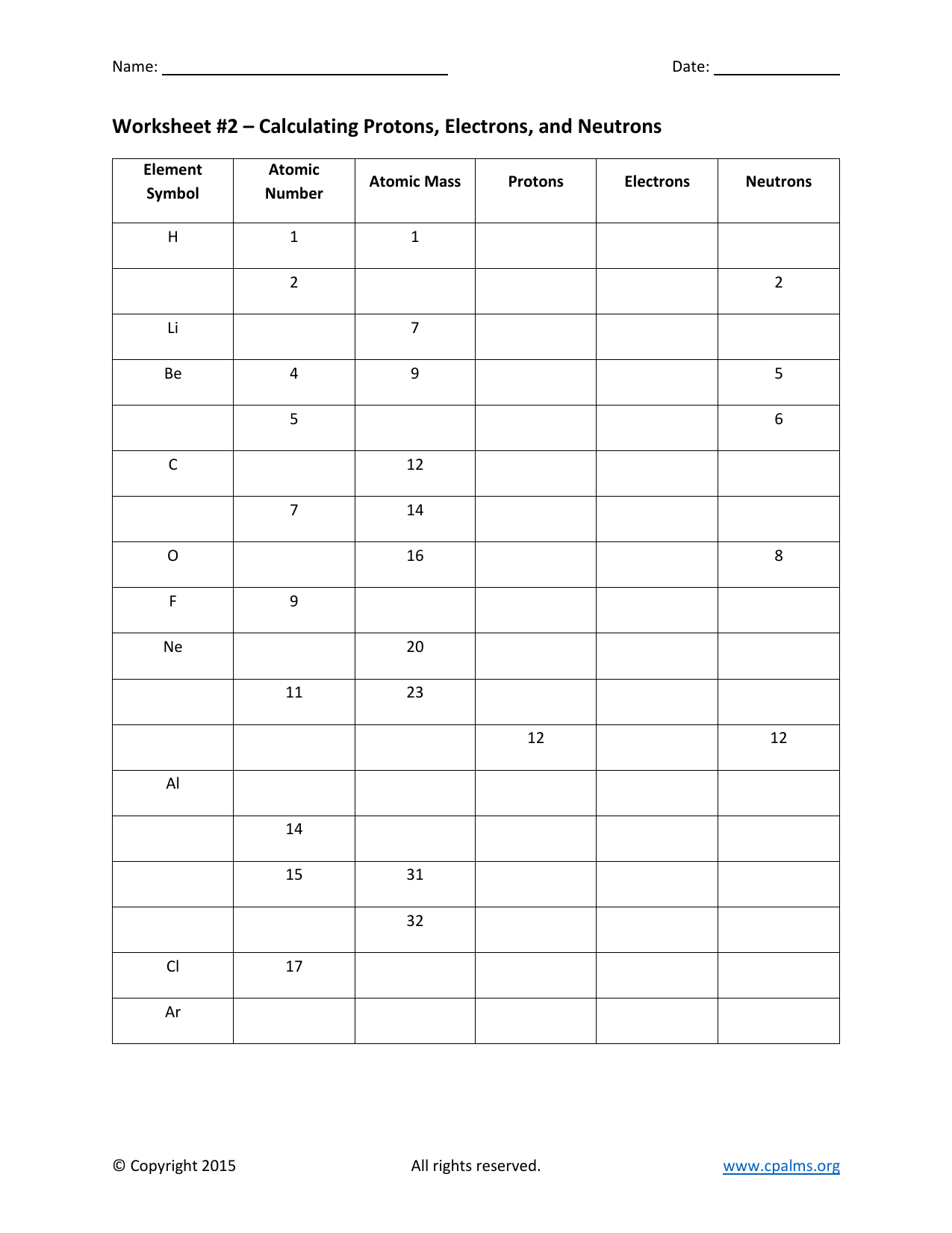 how-to-calculate-protons-neutrons-and-electrons-worksheet