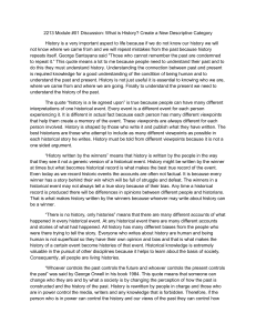 What is History? Perspectives and Interpretations