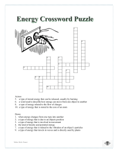 Types of Energy xword puzzles