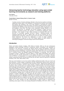 Advancing teacher technology education using open-ended learning environments as research and training platforms.