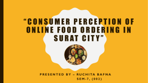 Consumer Perception Of Online Food Ordering In Surat
