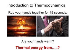 Intro to Thermodynamics