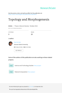 Topology and Morphogenesis