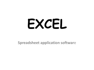 LECTURE 1 -Introduction to Spreadsheets