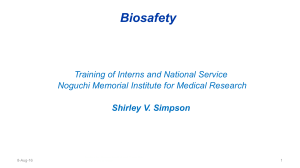 Biosafety for Interns 27092017