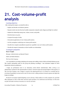 21 - Cost-Volume-profit analysis