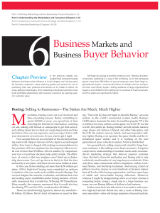 Chapter 6 - Business Markets and Business Buyer Behavior