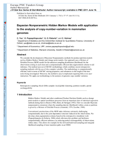 Bayesian nonparametric HMM application to CNV