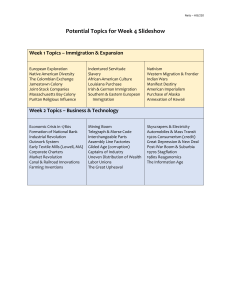 Potential Topics for Week 4 Slideshow (1)