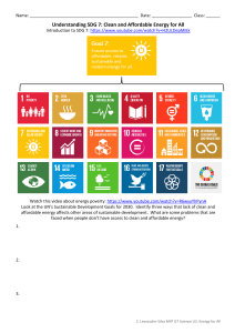 Understanding SDG 7- Clean and Affordable Energy for All