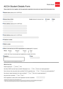 ACCA Student Details Form