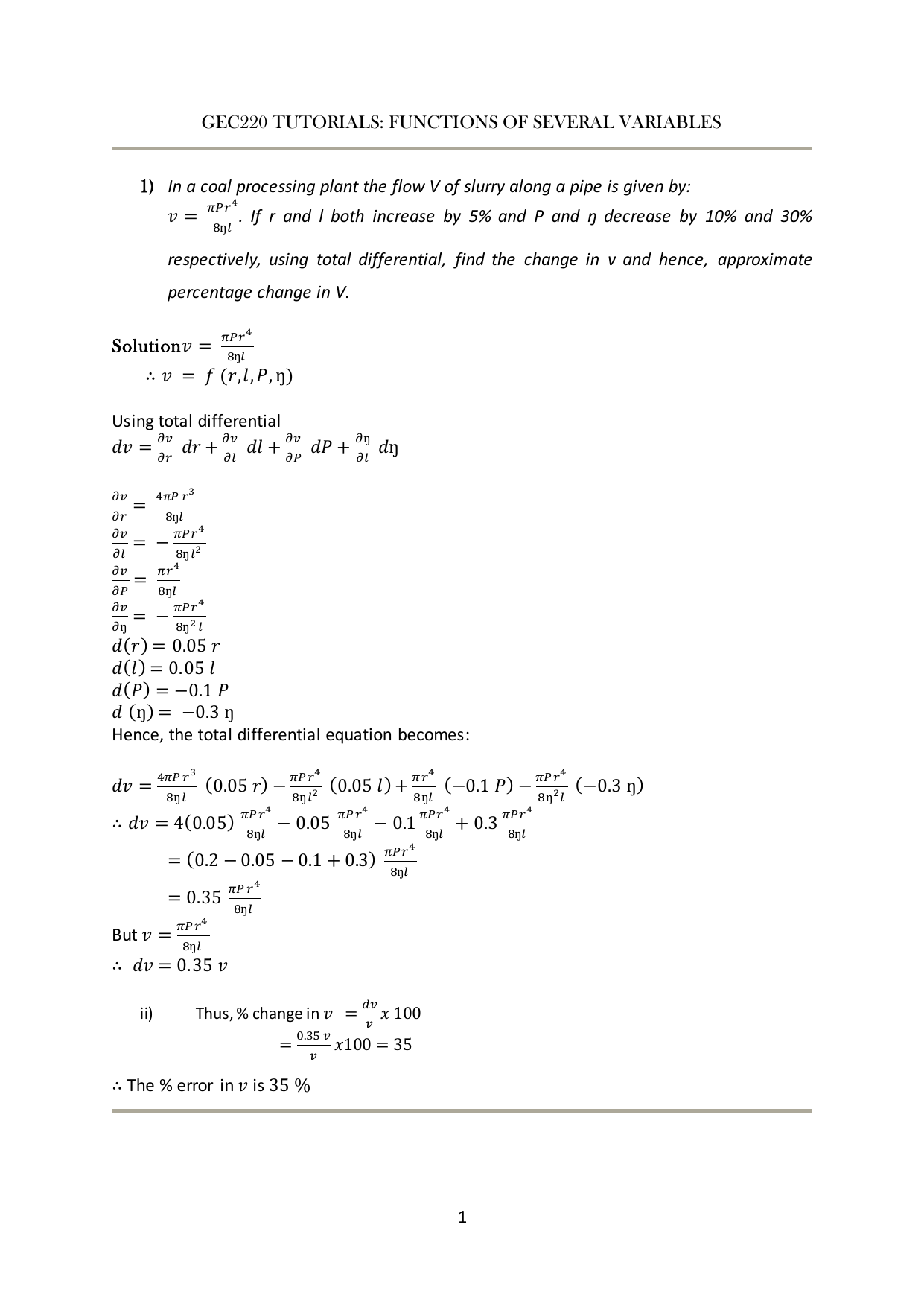 Gec2 Tutorials Functions Of Several Variables