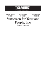 3.2.2 Sunscreen for Yeast and People Manual