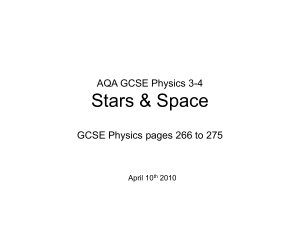 GCSE Physics - Stars & Space