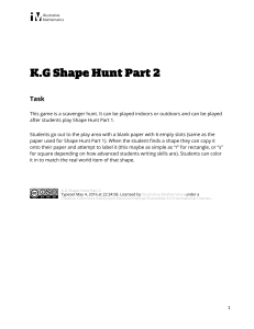 K.G.A Shape Hunt Part 2