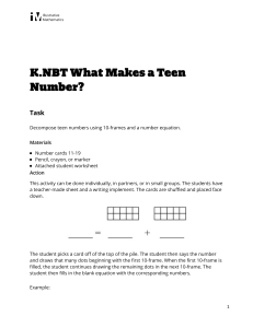 K.NBT.A.1 What Makes a Teen Number