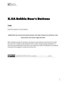 K.OA.A.3 Bobbie Bear s Buttons