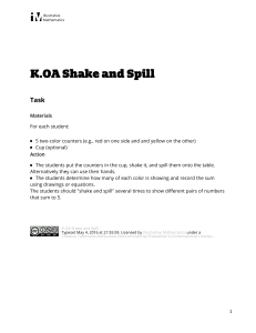 K.OA.A.3 Shake and Spill