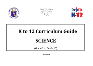 K-12 Science Curriculum Guide (August 2016)