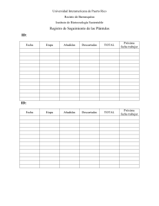 Seedling Tracking Record - Universidad Interamericana